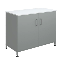 Laboratory wall-mounted table and cabinet
