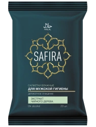 SAFIRA Wet wipes for intimate hygiene with tea tree extract for men 1/20/24