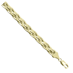 Neck jewellery in gold 585‰ Chain green Almond braid of 5 chains NC17-272 0.35MM 70SM 38.72G