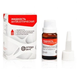 Liquid for antiseptic treatment of root canals of teeth