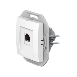 CADUCEUS ALING PRESTIGE Flush-mounted computer socket with Keystone RJ45 8P8C cat.6A FTP module, white, art. 6016S.0 (fur