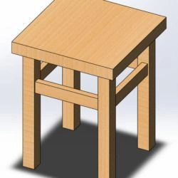 Wooden laboratory stool