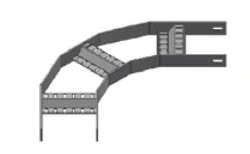 Cable ladder horizontal swivelling 90 degrees for cable ladders type 1, type 2 and type 5 (PG90-CLU)