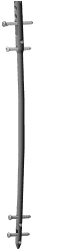 A/R femoral pins Ø 9 mm, length 360 to 460 mm, 10 mm pitch, article 720.3XX