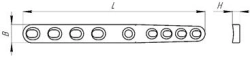 Straight wedge-shaped plate ( 9...16 holes, length 75...310mm)