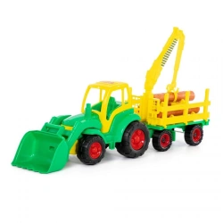 "Champion", tractor with bucket + forestry trailer (in net), Article No. 0483.