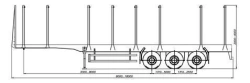 Semi-trailer sorting truck type 8785T4 with removable sides on MD.?1?2050?12??120?16 (single axle) or on MD.?2?1850?12 axle.