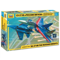 Assembled model Aircraft aerobatics group Su-27UB "Russian Knights"