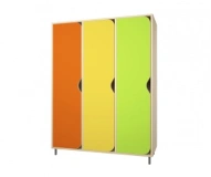 Children's wooden wardrobe with 3 sections Art. 00019