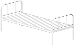 KF0-01-"MSC" (MSC-123P) - General hospital bed with single bed, without wheels, metal backrests, bed - steel lath.