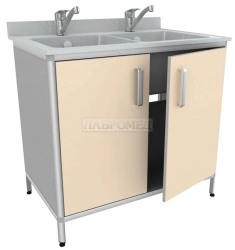 Table-table with double sink STM-2 from the set of furniture for clinical diagnostic laboratories "Medent-2" from the sets of fu