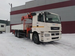 Flatbed, type 67060, modification 67060F with CMU manufactured by OOO "UZPM" of ANT brand on the basis of KAMAZ type 5350 chassi