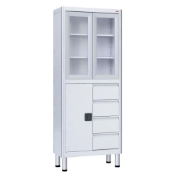 ??-02-"???" (???-7657.12) Two-section medical cabinet, two-leaf, made of aluminium profile and carbon steel, with glass.