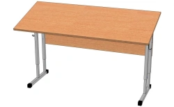 Two-seat adjustable pupil's table with adjustable table top inclination from 0 to 10g. Height group from 2 to 4. Model: 2SUR