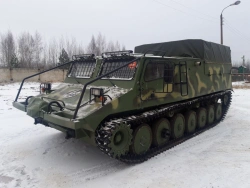 Floating crawler snowmobile (snowmobiler) transporter-tractor model ZZGT-6045