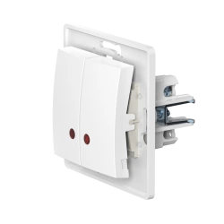 CADUCEUS ALING PRESTIGE Flush-mounted two-way switch with indication 10AX, 250V~, white, article number 6026.0.
