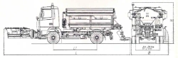Road maintenance machine with a set of winter equipment model MK-3531-01