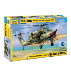 Assembled model Russian Mi-28A attack helicopter