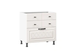 Marina LD.273160.000 Front set for kitchen cabinet 800 with 3 drawers (4) (Alabaster )