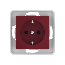 CADUCEUS ALING PRESTIGE Flush-mounted, earthed, unplugged socket outlet with plastic base 16A, 250V~, maroon, art. 6