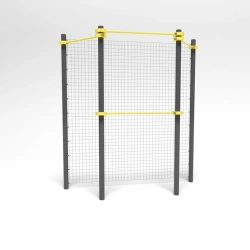 Square target on stands for testing of disabled persons and persons with disabilities, hole dimensions 1.5 x 1