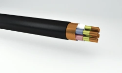 Control cables, not spreading combustion, with insulation and sheathing made of polyvinylchloride plasticate of reduced fire haz