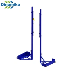 Mobile volleyball racks with tensioning system (with counterweight pad)