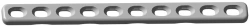 Narrow straight plate with limited contact (4-16 holes, length 68-260mm)