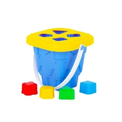 Children's bucket "Tower" with lid and 4 logical figures