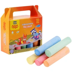 Coloured crayons for asphalt "Multi-pulti", 10 pieces, 5 colours, round shape