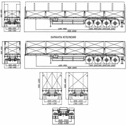 Semi-trailer-container truck 4589RL, on axle unit of LLC "MegaTron": MT-2900805.1410.4-1850, MT-2900805.1410.4-1950, MT-