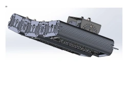 LED luminaire "Industrial Design MTM IoT" series CUBIC 160 Three modules Connection from the sides 10 degrees Mounting Console