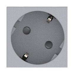 CADUCEUS ALING HIDE 45x45, 16A, 250V~ modular 45x45, 16A, 250V~, with 45-degree plug, Silver