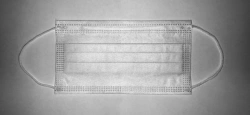 Medical disposable masks of nonwoven materials (CMC25/CMC25/CMC25) non-sterile two-layer, density 50g/m2, white