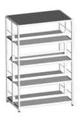 Double-sided shelving unit 900x570x1452 mm