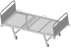 KF3-01-"MSC"(MSC-103D) - Functional bed, on wheels, metal backrests with decorative insert made of LDFB, bed - steel.