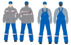 Men's suit (jacket, dungaree) against thermal risks of electric arc with protection level up to 6,6 cal/cm2 made of "PROTE" fabr