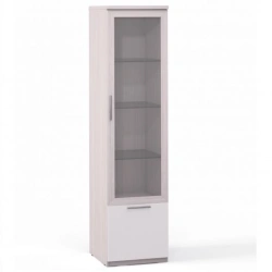 Rimini Ice F9W-01.CG/23P, Cupboard 1dv. glass, 1 dv., shield, , shelves glass. in.1794 from a set of modular furniture Rimini Ic