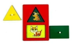 Game "Secrets, Puppy-Kitten" (triangle-rectangle)