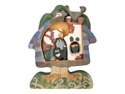 Wooden puzzle "Baba-Yaga in a hut in a wooden box" 08033k