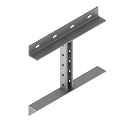 Adapter plate BS-DPA, with overall dimensions 400x342 mm, steel thickness of the longitudinal section 5.0 mm, thickness of the t