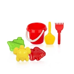 Sand set "Beach" (3 moulds, scoop, rake, bucket)