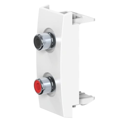CADUCEUS ALING MODE + antibacterial Flush-mounted audio socket 2xRCA, 1M, white, art. no. A6627.