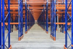 Collapsible metal warehouse shelving units