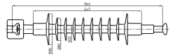 Linear suspended rod insulator with protective sheath made of organosilicon composition LK 70/20-I-3 GP