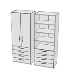 Wooden cupboard for trade enterprises 800x600x2000 mm Art. ?-10