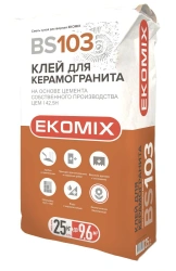 Dry mortar fine-grained adhesive mix for laying facing materials "Adhesive for porcelain stoneware" BS 103