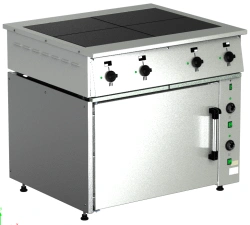 Cooking cooker, electric PE-0,48Mt-022 with a griddle cabinet (4 burners with heating elements, heat chamber of the cabinet made