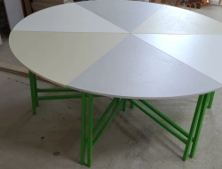 Metal-framed table