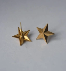 Gold-coloured metal star with diameter of 20 mm for military personnel, TU 9675-191-08836809-2012, Izv. 1,2,3,4